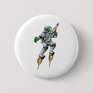 Astronaut Alien Sci-Fi Space Ufo Ronde Button 5,7 Cm