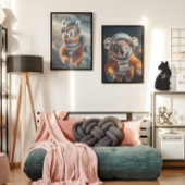 Astronaut Alpaca Poster