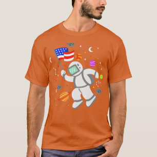 Astronaut Amerikaanse vlag Planeten 1 T-shirt
