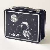 Astronaut Amusant Dans Lunchbox en métal spatial (Dos)