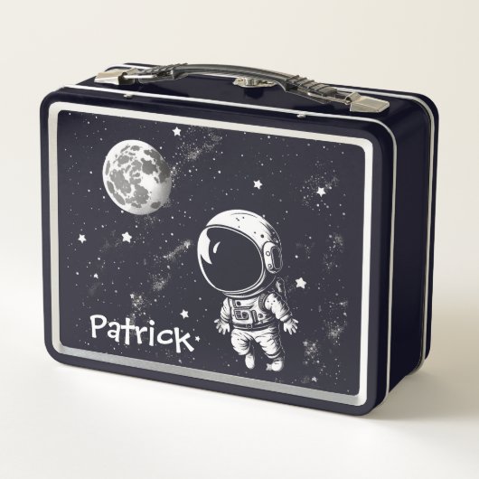 Astronaut Amusant Dans Lunchbox en métal spatial (Dos)