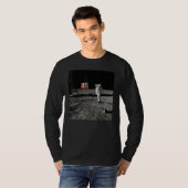 Astronaut and US Flag on Lunar Surface Apollo Moon T-shirt (Voorkant volledig)