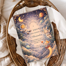 Astronaut Animals Space Baby Shower Kaart