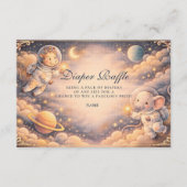 Astronaut Animals Space Diapper Raffle Informatiekaartje (Voorkant)