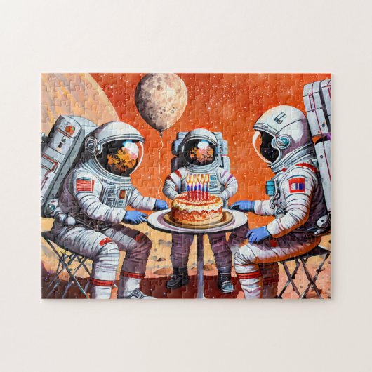 Astronaut Anniversaire 1 Easy Cerveau Art Puzzle P (Horizontal)
