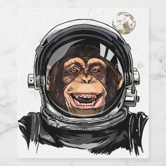 Astronaut Astronaut Wilde dierentuin Wijn Etiket (Enkel label)
