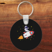 Astronaut auf Rakete Sleutelhanger (Voorkant)
