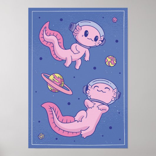 Astronaut Axolotls Poster (Voorkant)