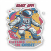 Astronaut Back-to-School "Future Genius in Orbit"  Sticker (Voorkant)