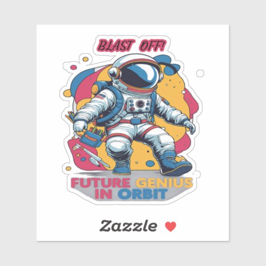 Astronaut Back-to-School "Future Genius in Orbit"  Sticker (Vel)