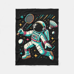 Astronaut Badminton Speler Shuttle Sport  Fleece Deken