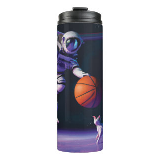 Astronaut basket ball met kat thermosbeker