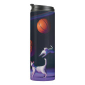 Astronaut basket ball met kat thermosbeker (Geroteerd rechts)