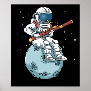 Astronaut Bassoon Bassonist Bassonist Basson Poster