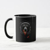Astronaut Bear with Neon Paint Drips Cosmic Animal Mok (Links)