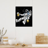 Astronaut Beer Party Poster (Keuken)