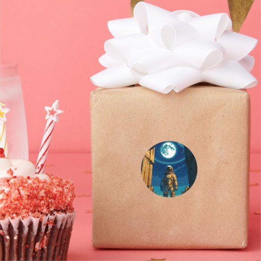 Astronaut Beneath the Celestial Gate Ronde Sticker (Feest)