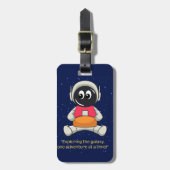 astronaut bewerkbaar bagagelabel (Voorkant verticaal)