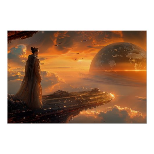 Astronaut bij Viewport Perfect Poster (Voorkant)