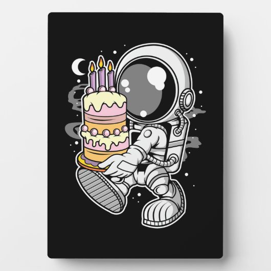 Astronaut Birthday Cake Fotoplaat (voorkant)
