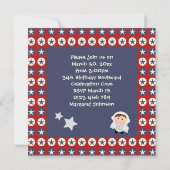 Astronaut Birthday Party - Red and Blue Stars Kaart (Achterkant)