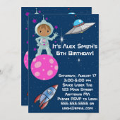 Astronaut Birthday - uitnodiging (Voorkant / Achterkant)