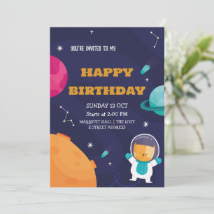 astronaut Birthday Uitnodiging tot kind