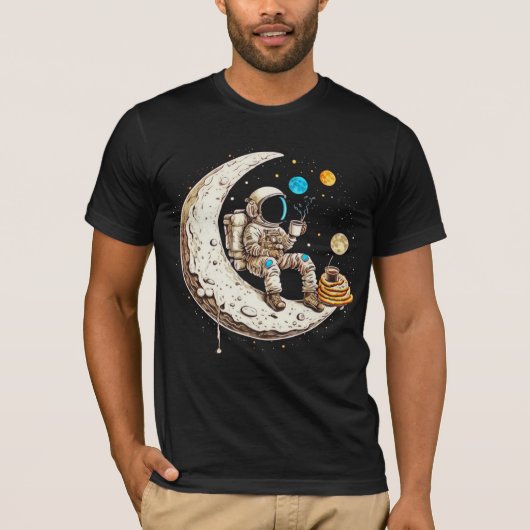 Astronaut Boire T-Shirt Café (Devant)