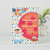 Astronaut boy Birthday-thema Kaart (Staand voorkant)