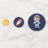 Astronaut Boy Foto Birthday Buitenspace Planets Confetti (Voorkanten)