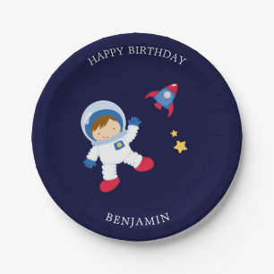 Astronaut Boy Kids Birthday Papieren Bordje
