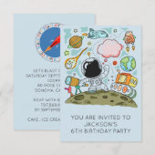 Astronaut Boy's Birthday Party Theme Kaart (Voorkant / Achterkant)