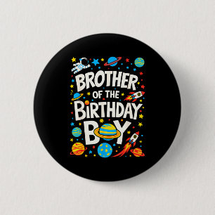 Astronaut Broer Van De Verjaardag Jongen Familie W Ronde Button 5,7 Cm
