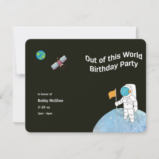 Astronaut Buitengewone Verjaardagsfeestje Kaart (Voorkant)
