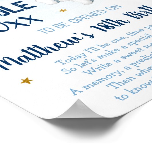 Astronaut Buitengheidstijd Capsule 1st Birthday Poster (Hoek)