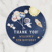 Astronaut Buitenruimte Dag Dank u Bedankjes Labels (Voorkant)