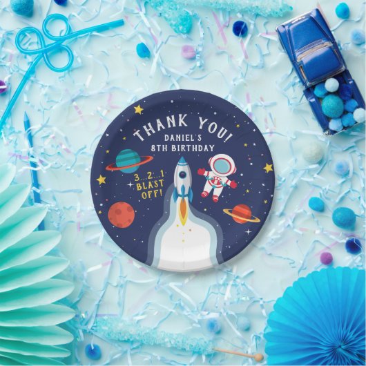 Astronaut Buitenruimte Dag Dank u Papieren Bordje (Feest)