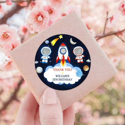 Astronaut Buitenruimte Dag Dank u Ronde Sticker