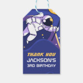 Astronaut Buitenruimte Kinderen van Birthday Favor Cadeaulabel (Voorkant)