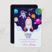 Astronaut, Buitenruimte, Planeten Dank u voor Mark Bedankkaart (Voorkant / Achterkant)