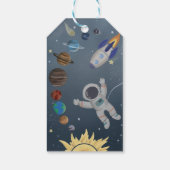 Astronaut Buitenruimte Planets Birthday Gift Label Cadeaulabel (Achterkant)