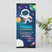 Astronaut Buitenruimte Planets Birthday Ticket Kaart (Staand voorkant)