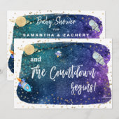 *~* Astronaut Buitenruimte Rocket Baby shower Kaart (Voorkant / Achterkant)