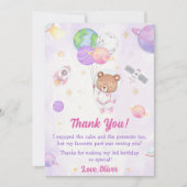 Astronaut Buitenruimte Verjaardag Dank Je Kaart (Voorkant)