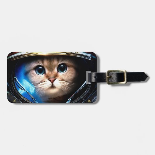 Astronaut Cat Bagagelabel (Voorkant horizontaal)