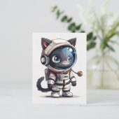 Astronaut Cat Briefkaart (Staand voorkant)