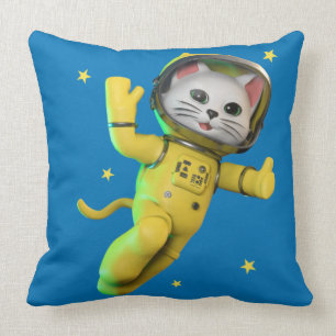 Astronaut Cat Cartoon Kussen