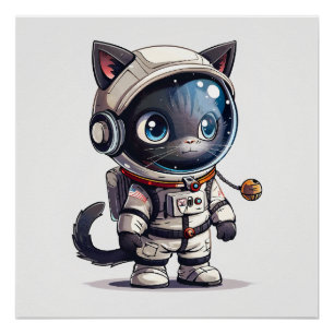 Astronaut Cat Perfect Poster