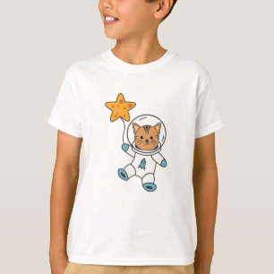 Astronaut Cat Planet Moon Star Space T-shirt