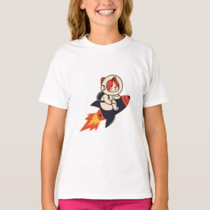 Astronaut Cat Riding Rocket - Cosmic Adventure Dee T-shirt